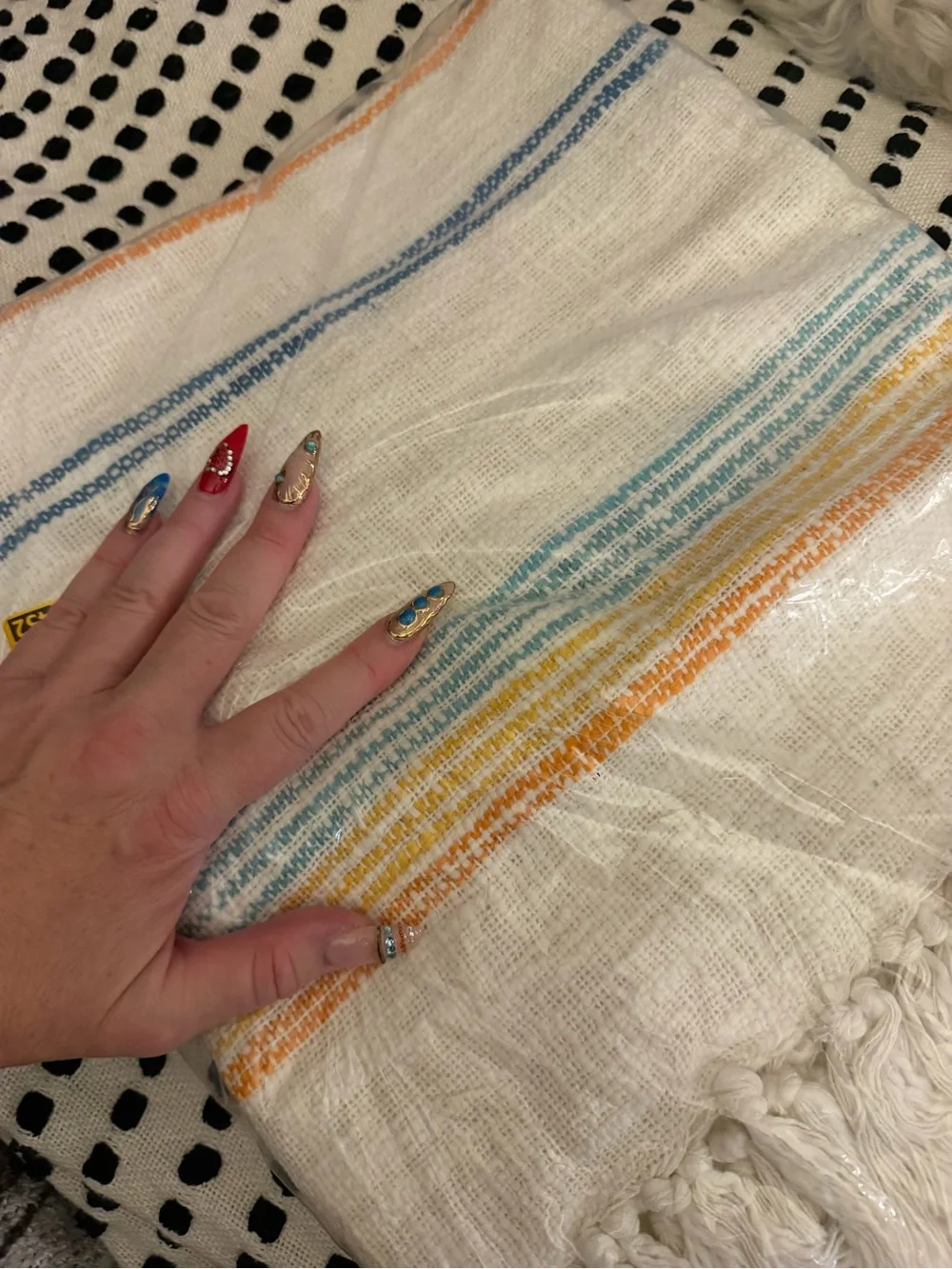 🔘l*space “kimana” beach blanket in “juniper stripe”